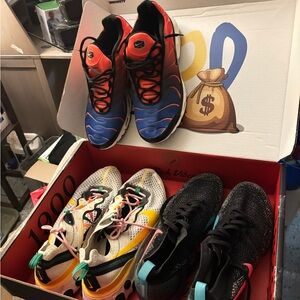 Nike Men's Sneakers in Orange, Blue, Black, and White BUNDLE 160$ all 3